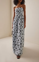 Audrey Floral Gown - blue