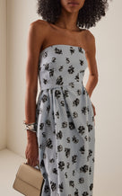 Audrey Floral Gown - blue