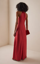Ava Satin Gown - coral