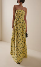 Audrey Floral Gown - lime green