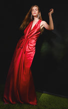 Ava Satin Gown - red