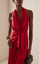 Ava Satin Gown - red