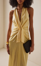 Ava Satin Gown - yellow