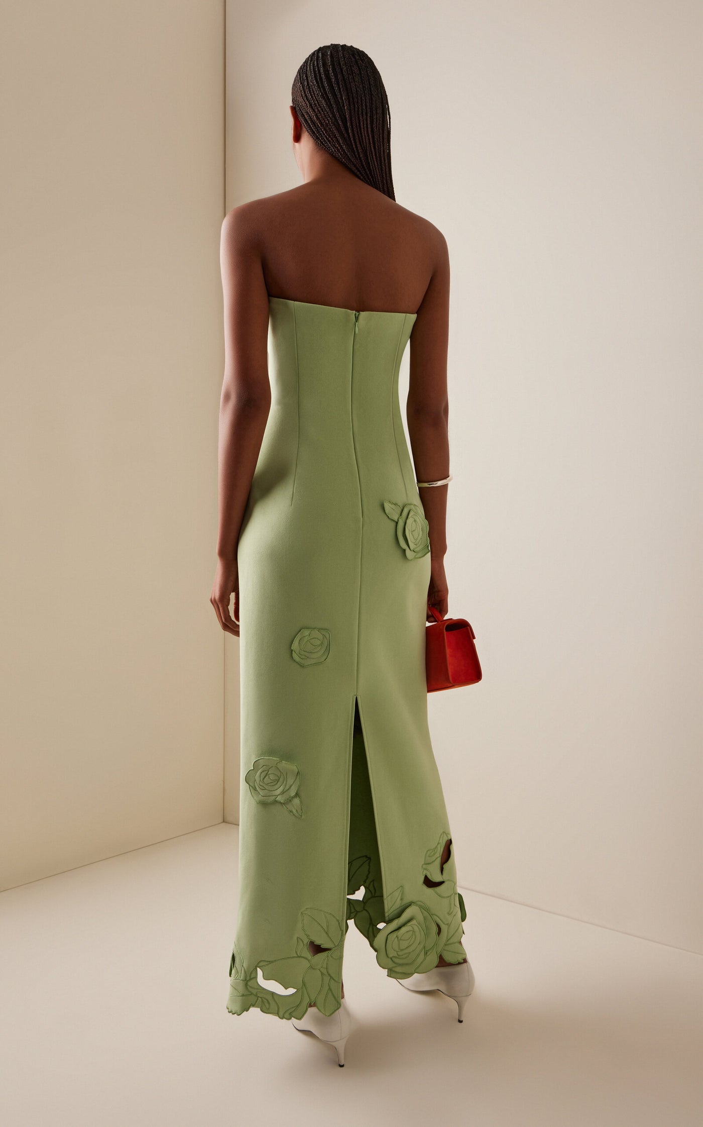 Rayna Floral-Appliquéd Crepe Maxi Dress