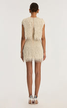 SpecialOrder-Pearl-Fringed Mini Dress - ivory