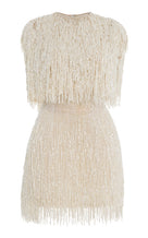 SpecialOrder-Pearl-Fringed Mini Dress - ivory