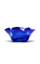 Exclusive Large Royal Blue Wavy Bowl With White, Blue, And Jade Strokes - blue