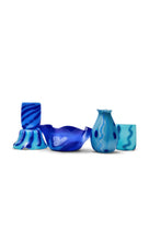 Exclusive Sky Blue Vase With Royal Blue Spots, Powder White And Cornflower Blue Strokes - blue