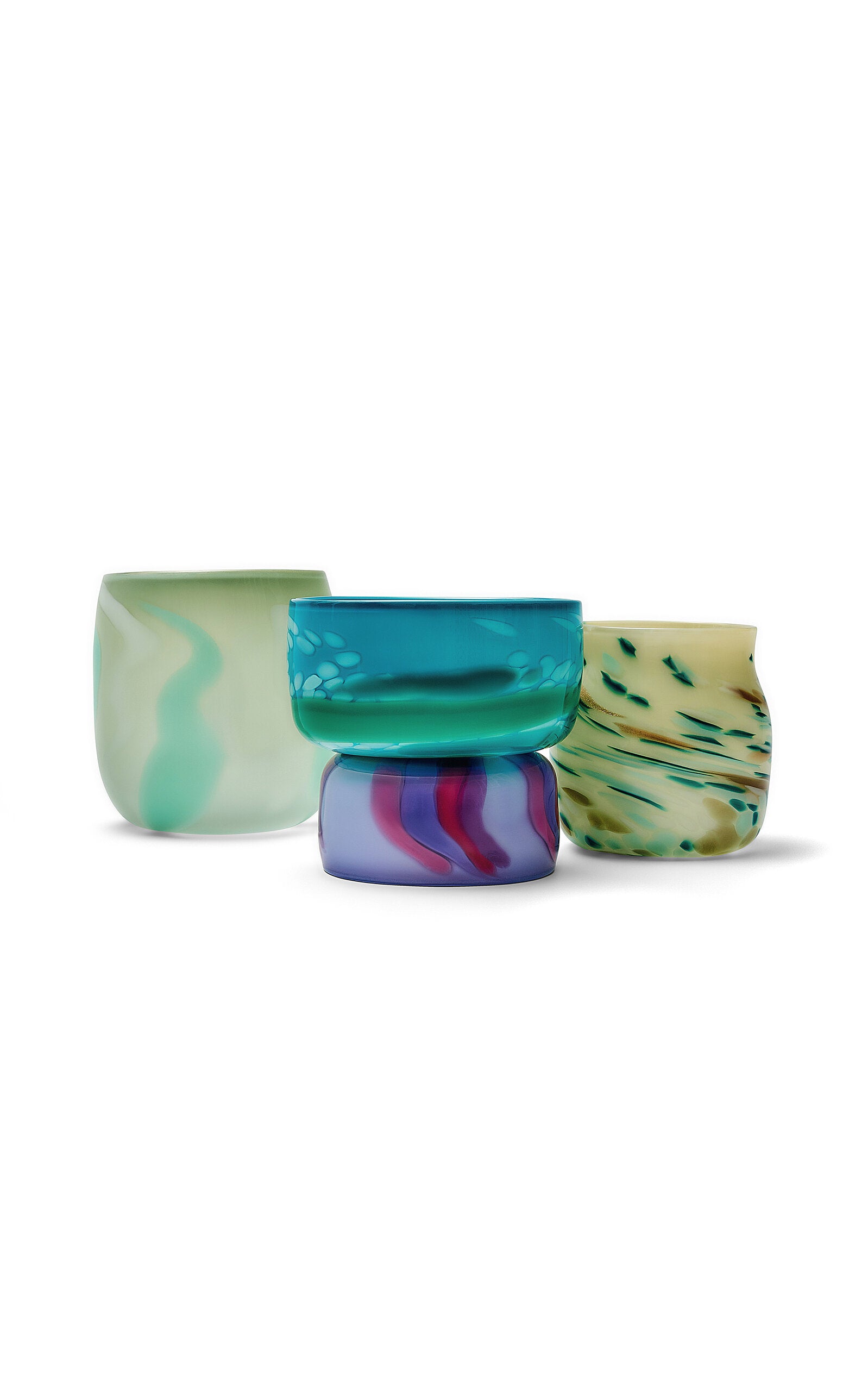 Exclusive Teal Bowl With Seafoam Spots And Jade Strokes - green