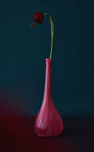 Exclusive Bubblegum Pink Drop Neck Vase With Coral And White Strokes - pink