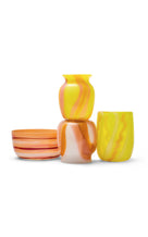 Exclusive Yellow Vase With Coral And Yellow Stripes - yellow