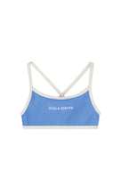 Mini Stripe Logo Bikini Top - blue