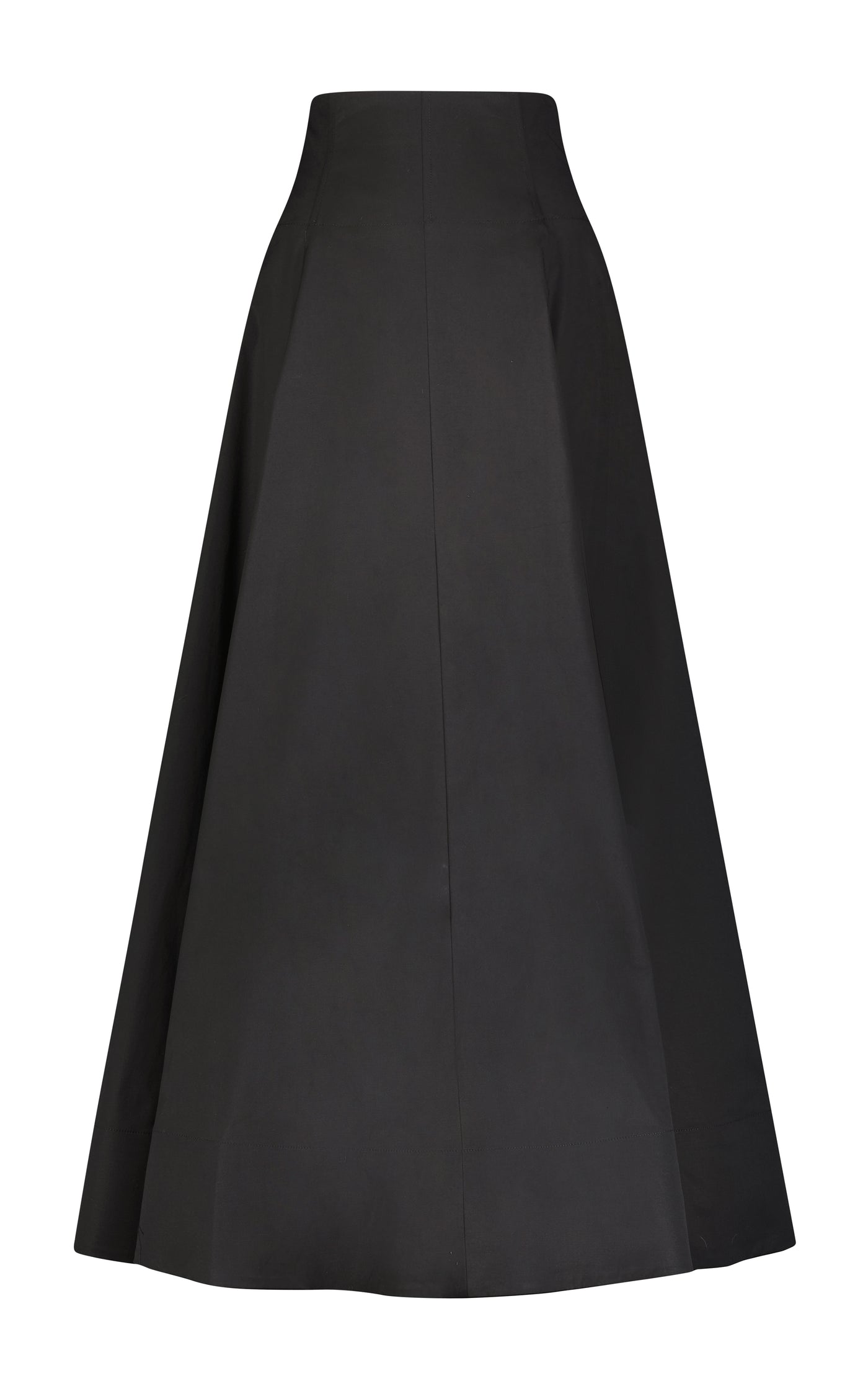 High-Waisted Cotton Poplin Full Maxi Skirt