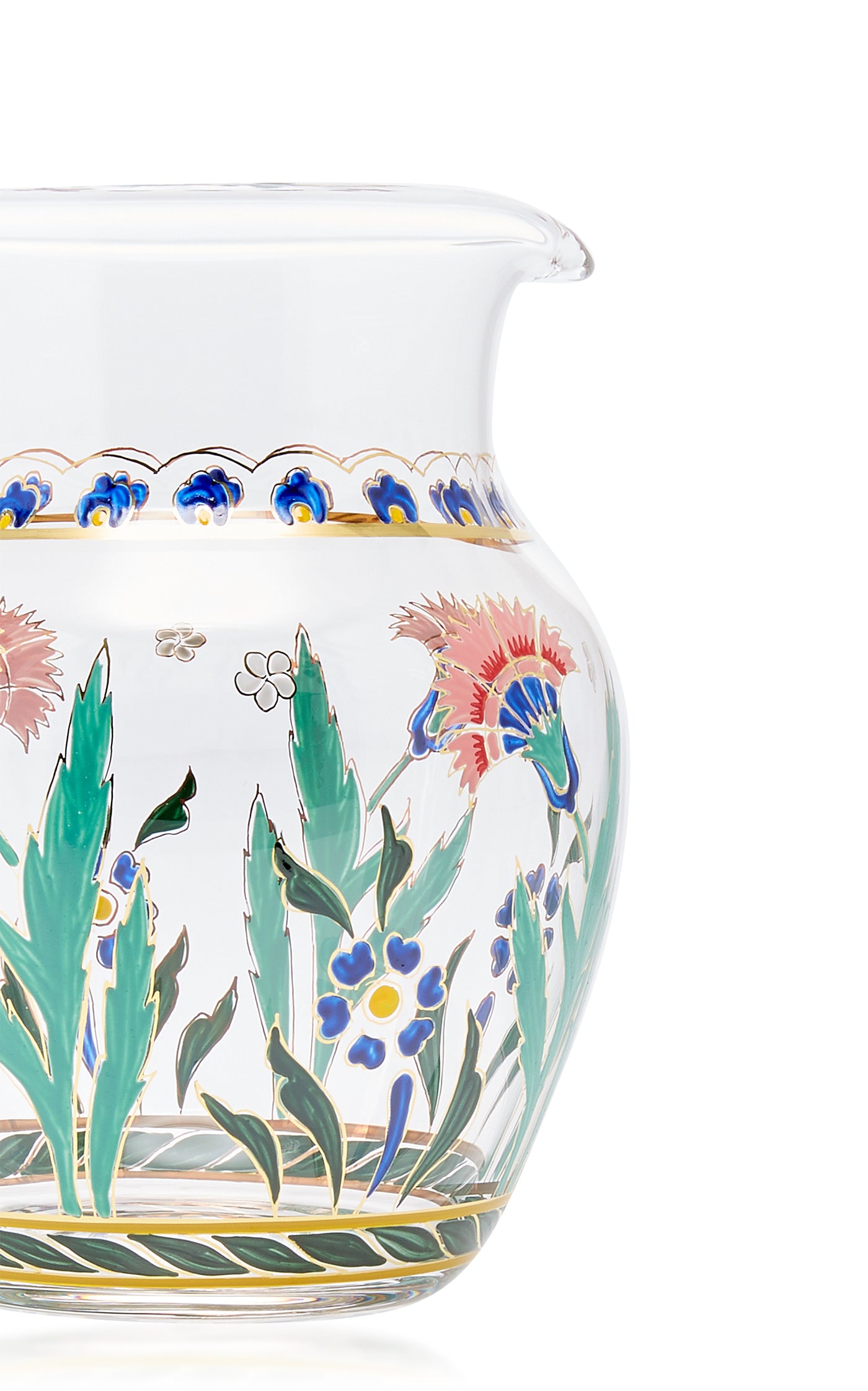Painted Glass Pitcher