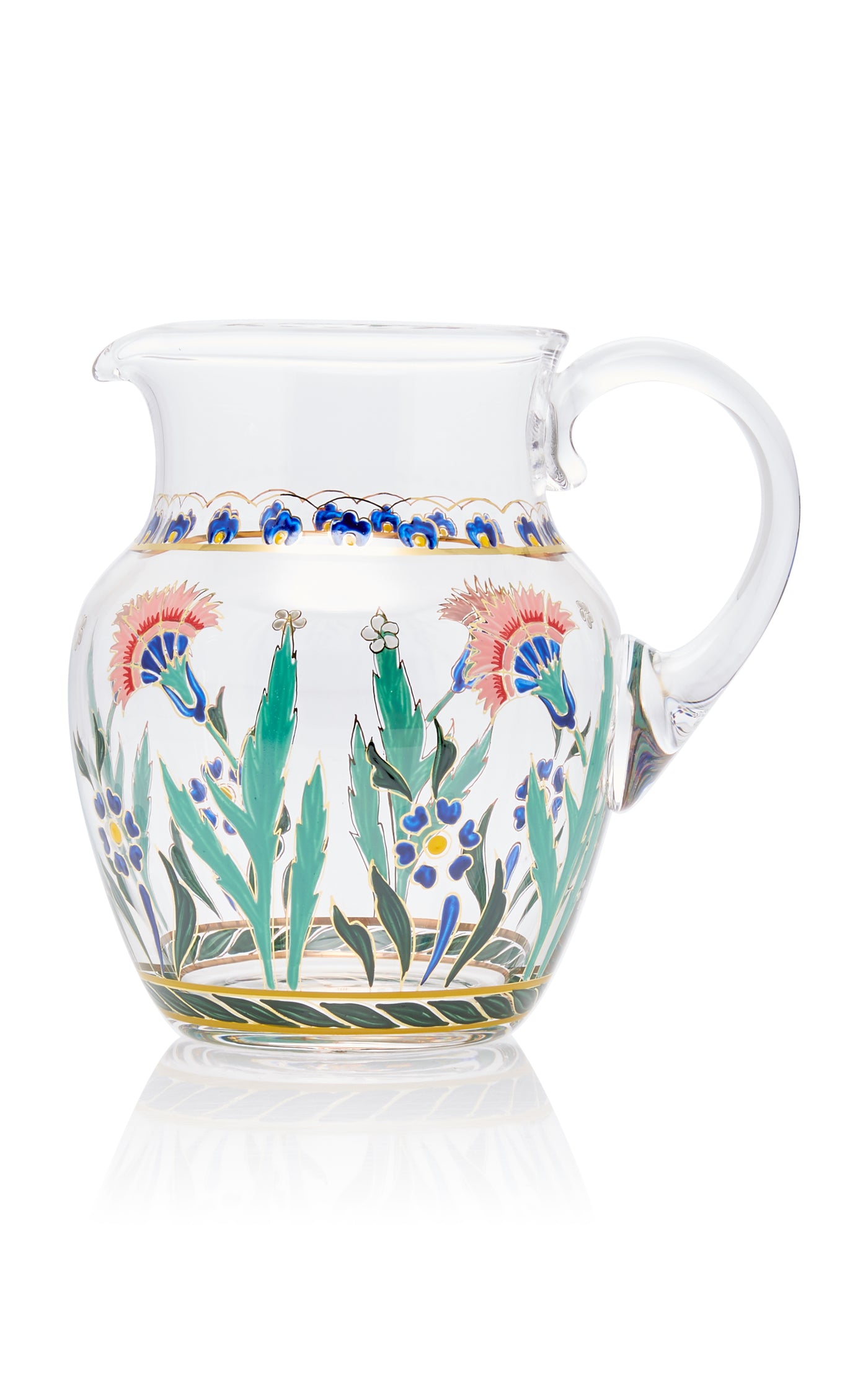 Painted Glass Pitcher