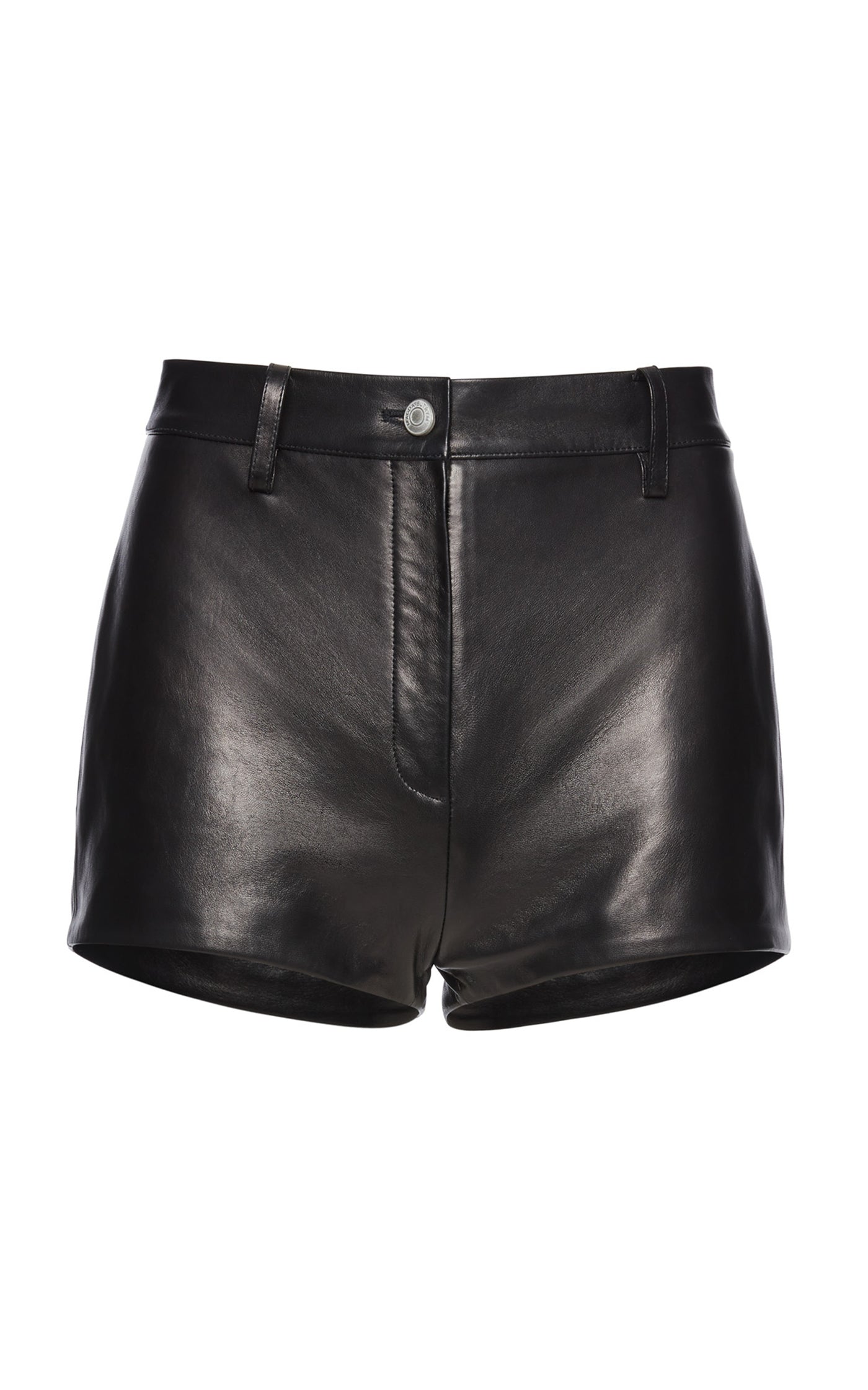 High-Rise Leather Mini Shorts
