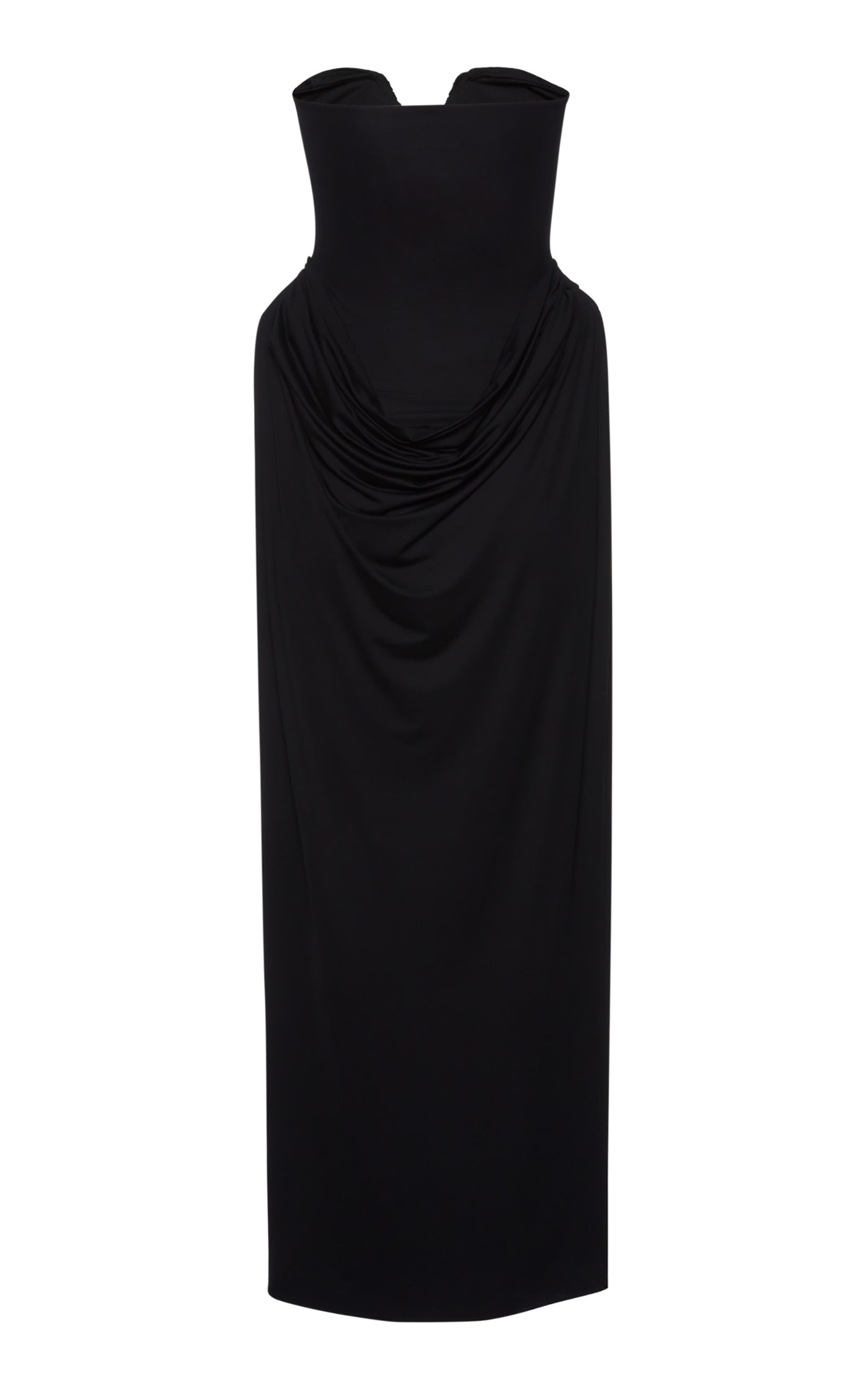 Strapless Draped Maxi Dress
