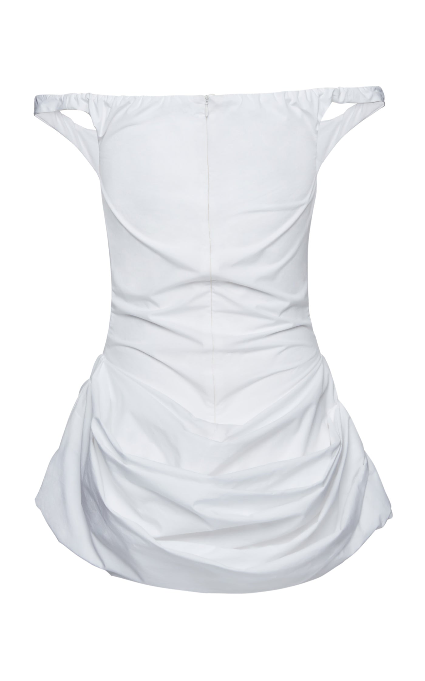 Draped Cotton Mini Dress
