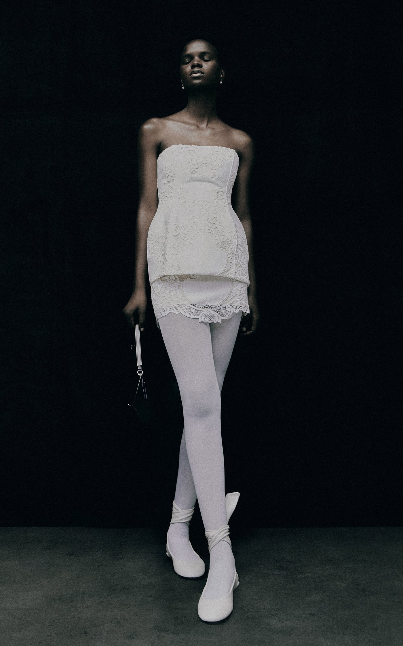 Embroidered Cotton Lace Mini Skirt
