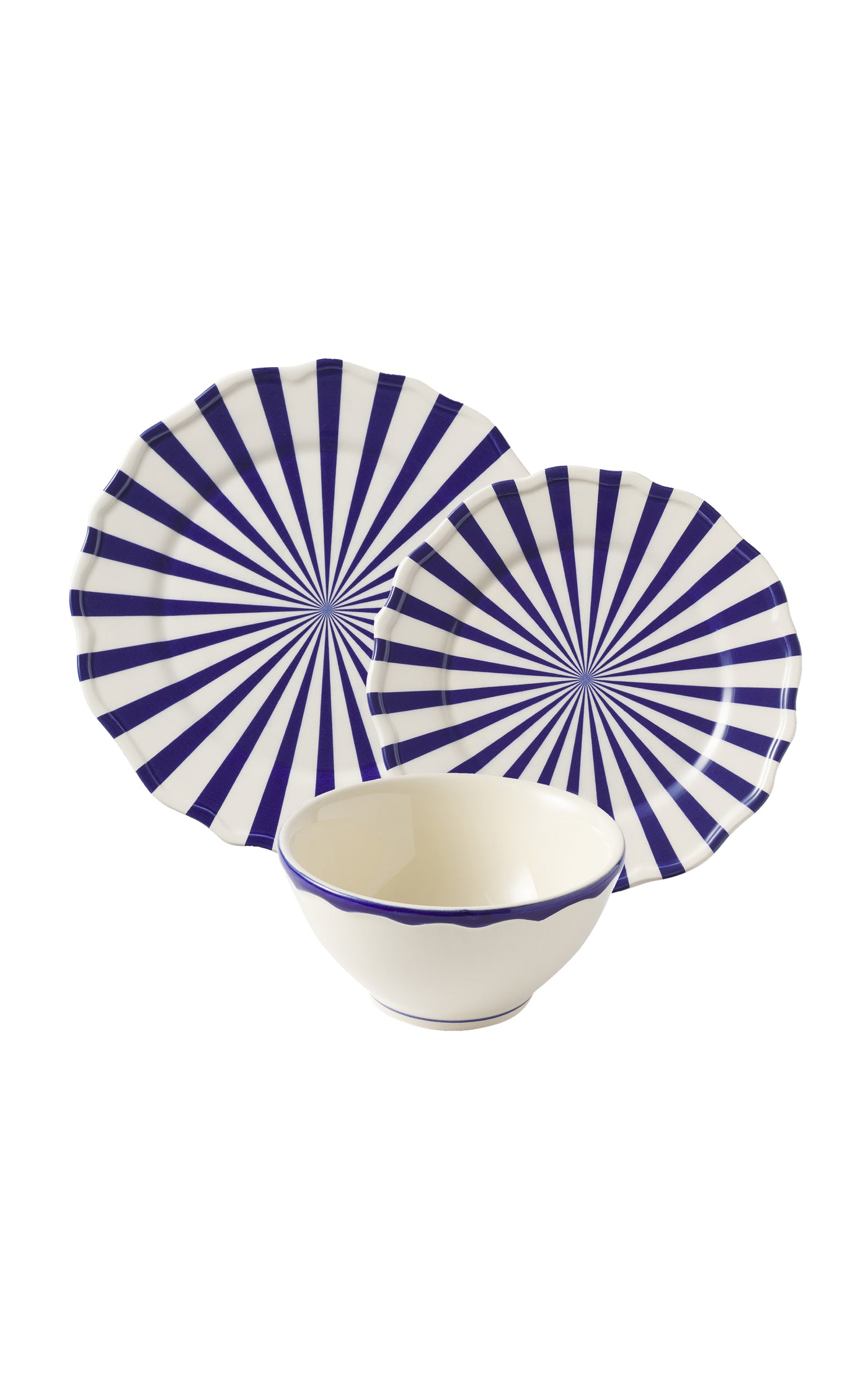 Mafalda Set-Of-Twelve Hand-Painted Ceramic Dinner Set