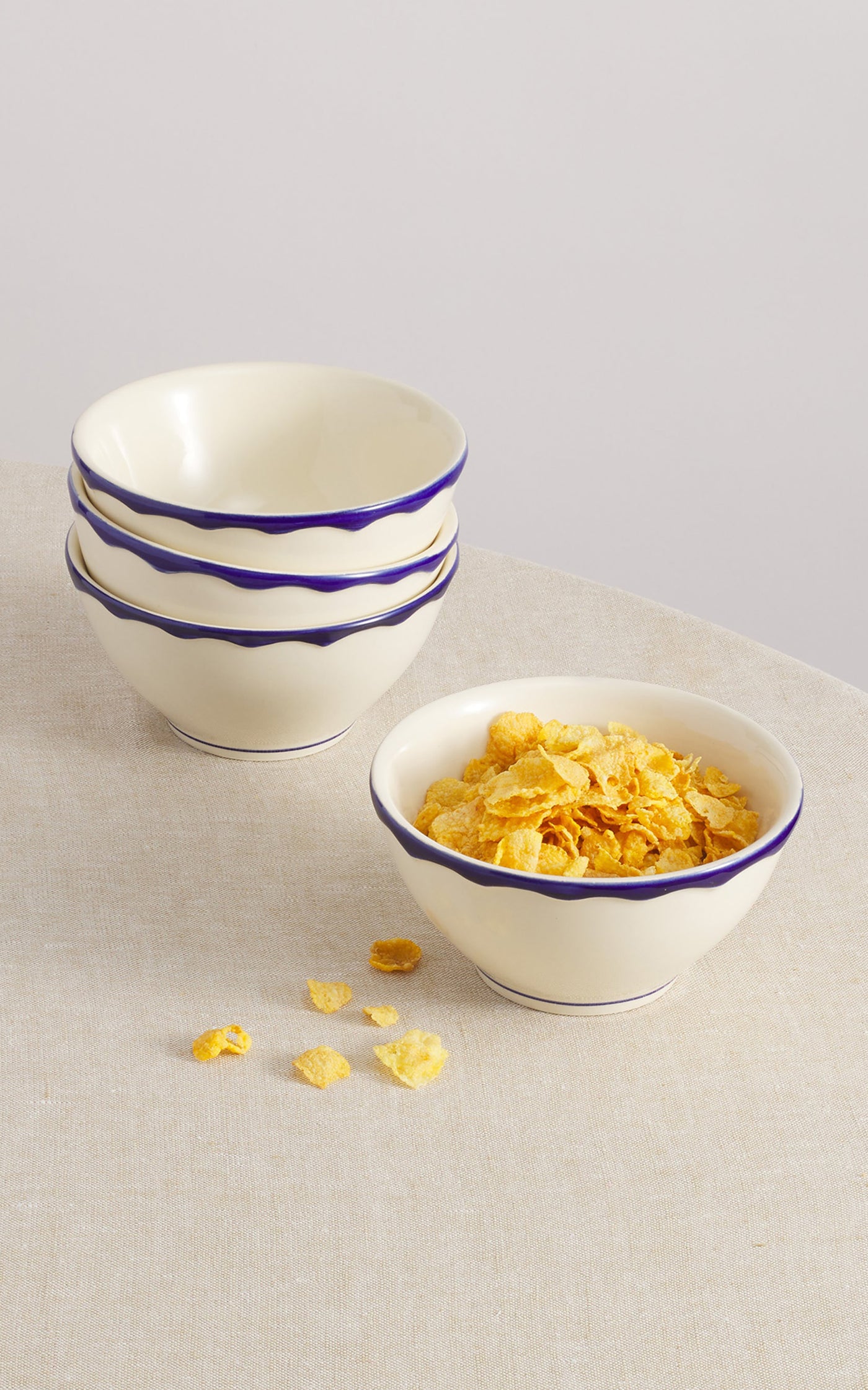 Set-Of-Twelve Hand-Painted Mixed Ceramic Dinner Set