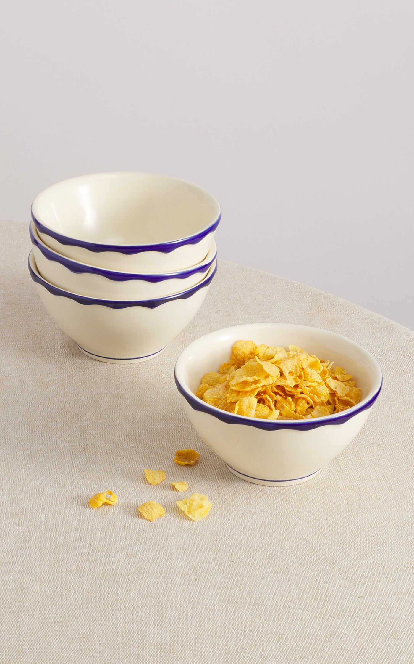 Set-Of-Twelve Hand-Painted Mixed Ceramic Dinner Set