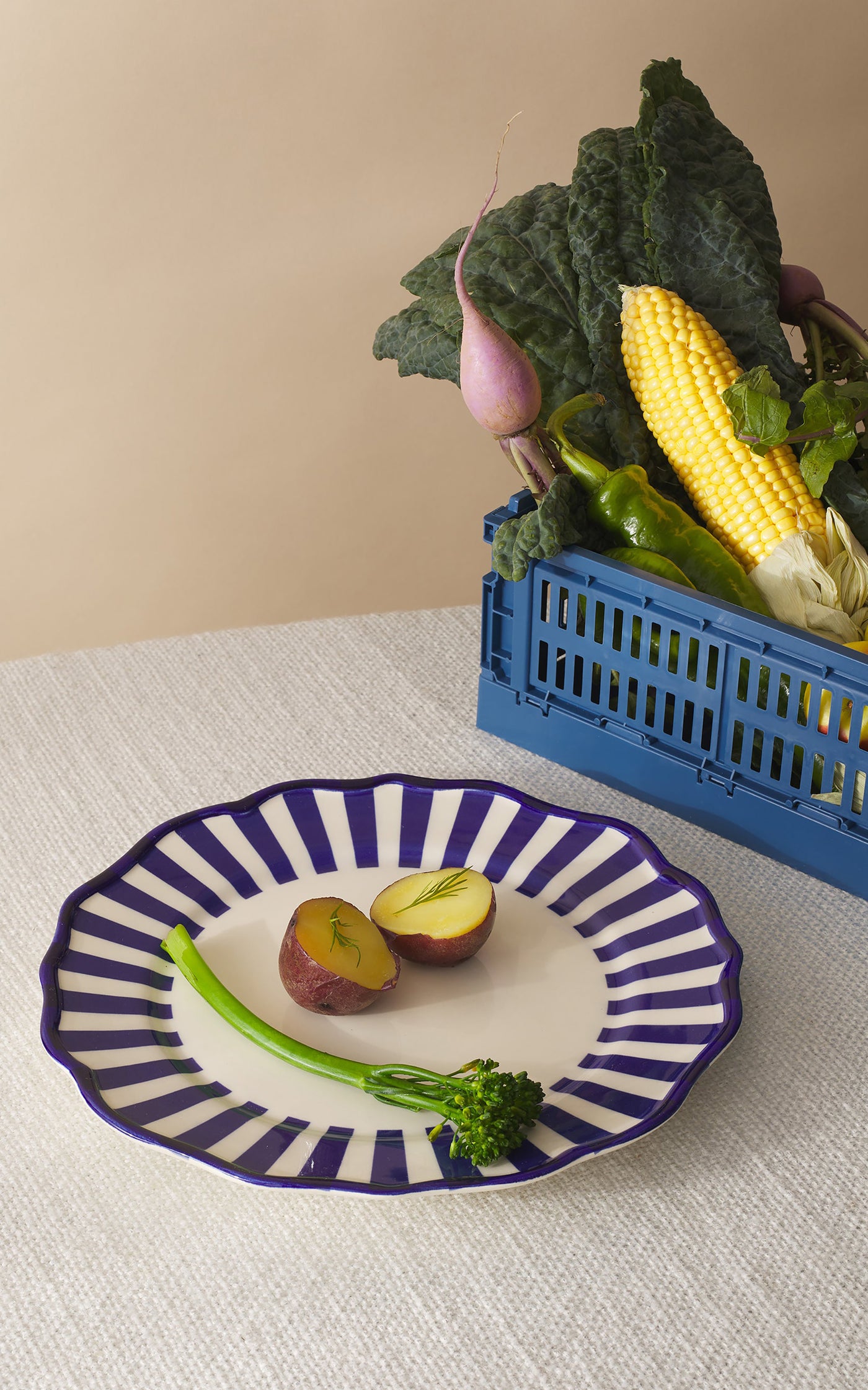 Riviera Set-Of-Four Hand-Painted Ceramic Dinner Plates