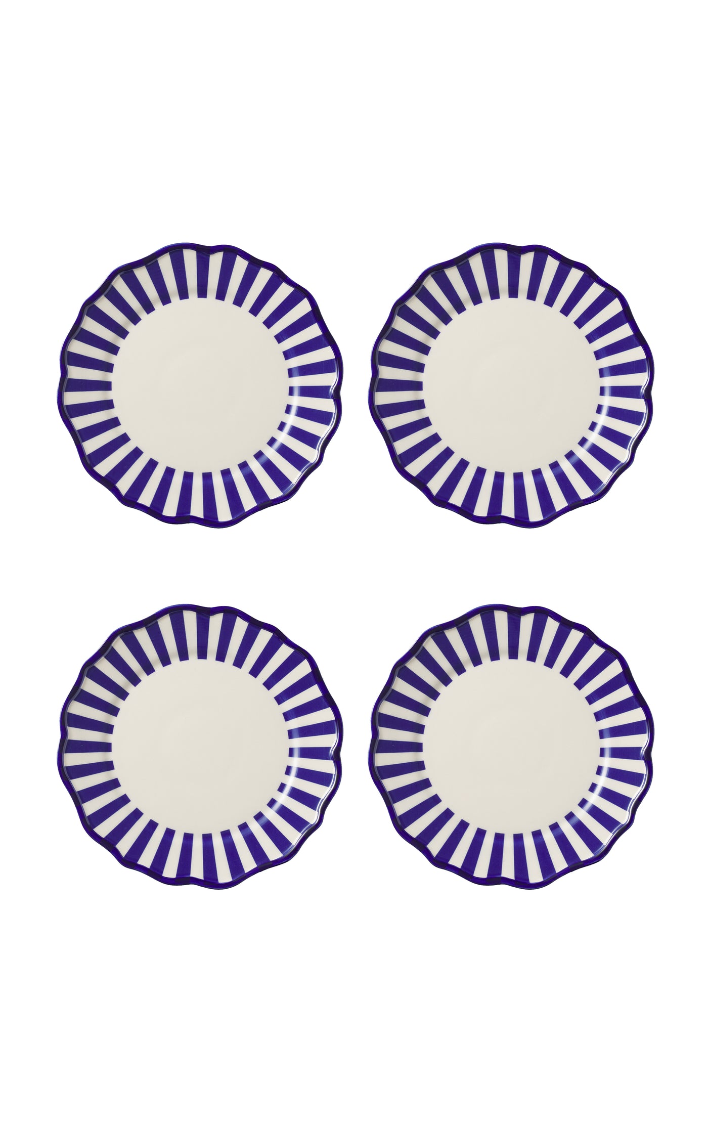 Riviera Set-Of-Four Hand-Painted Ceramic Dinner Plates