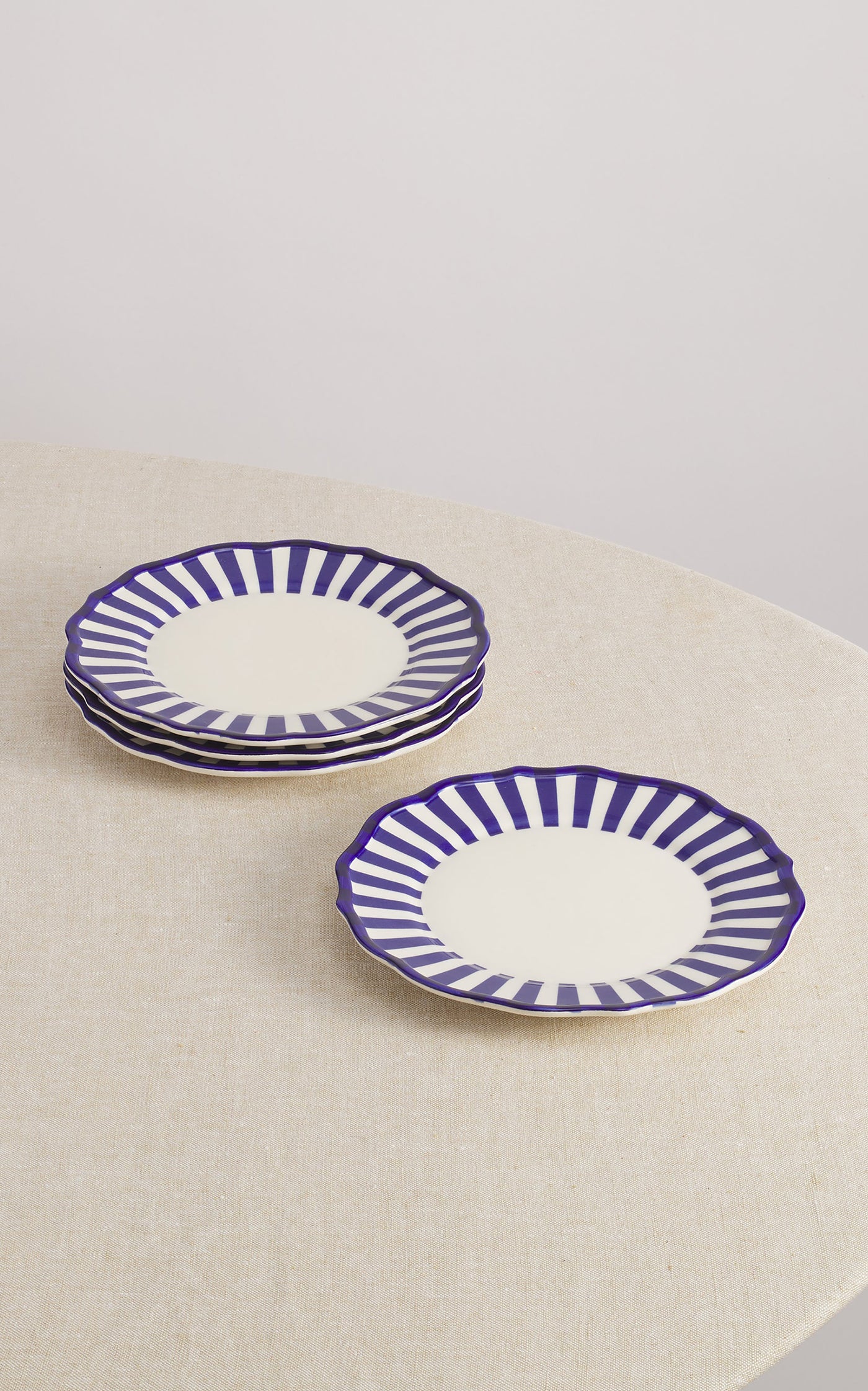 Riviera Set-Of-Four Hand-Painted Ceramic Side Plates