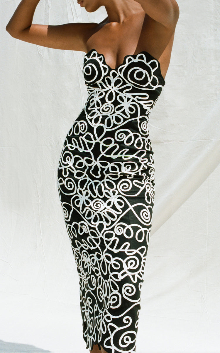 Stella Embroidered Cotton-Blend Midi Dress