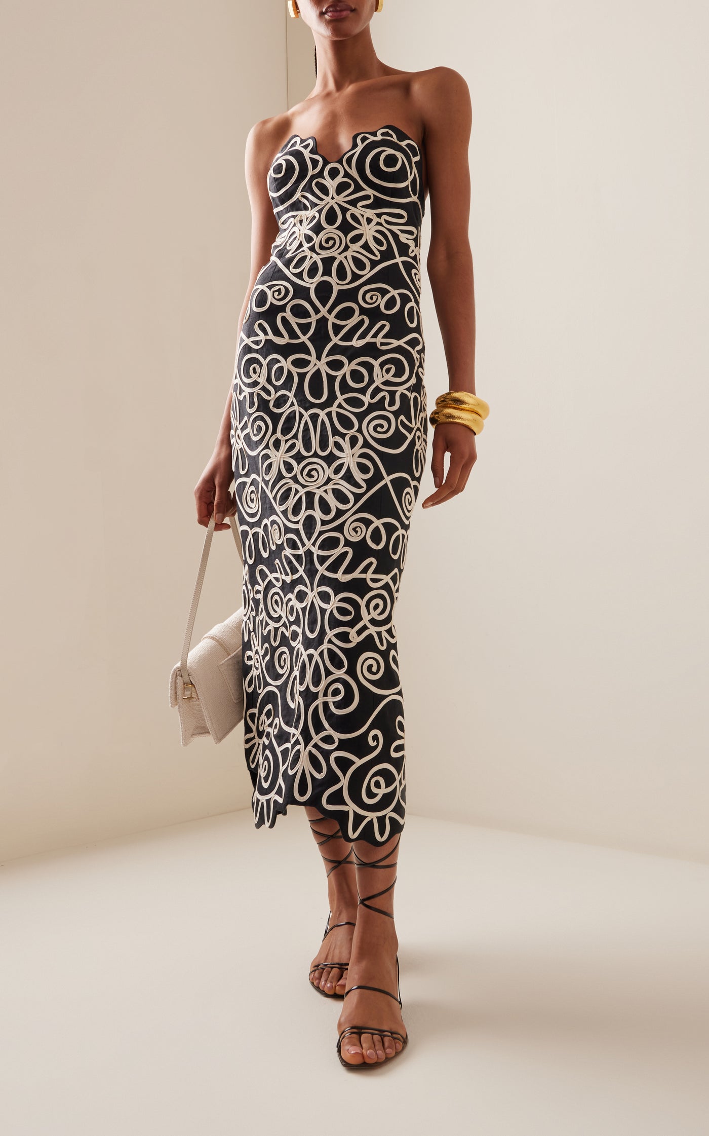 Stella Embroidered Cotton-Blend Midi Dress