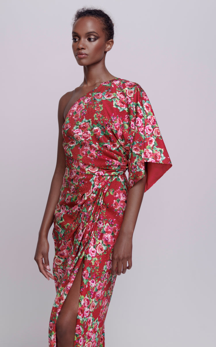 Carla Rose-Detailed Draped Midi Dress