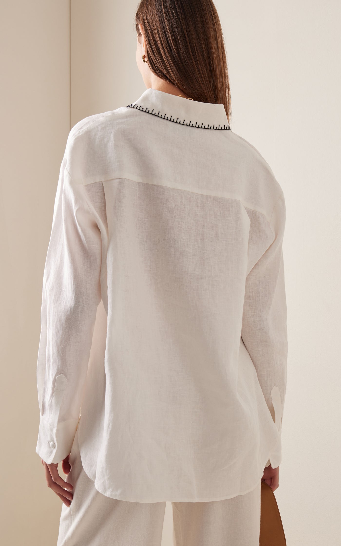 Wegner Oversized Embroidered-Linen Shirt