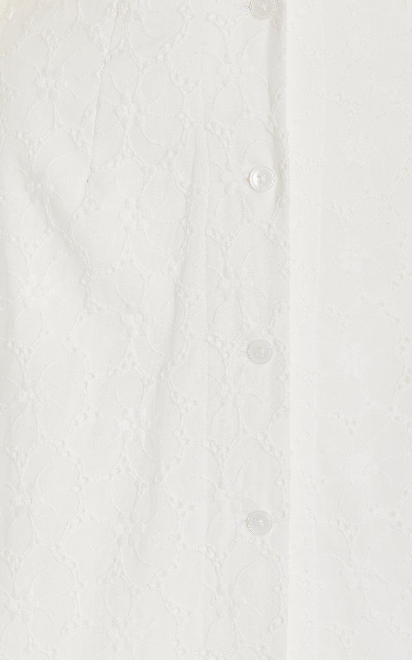 Broderie Anglaise Cotton Midi Shirt Dress