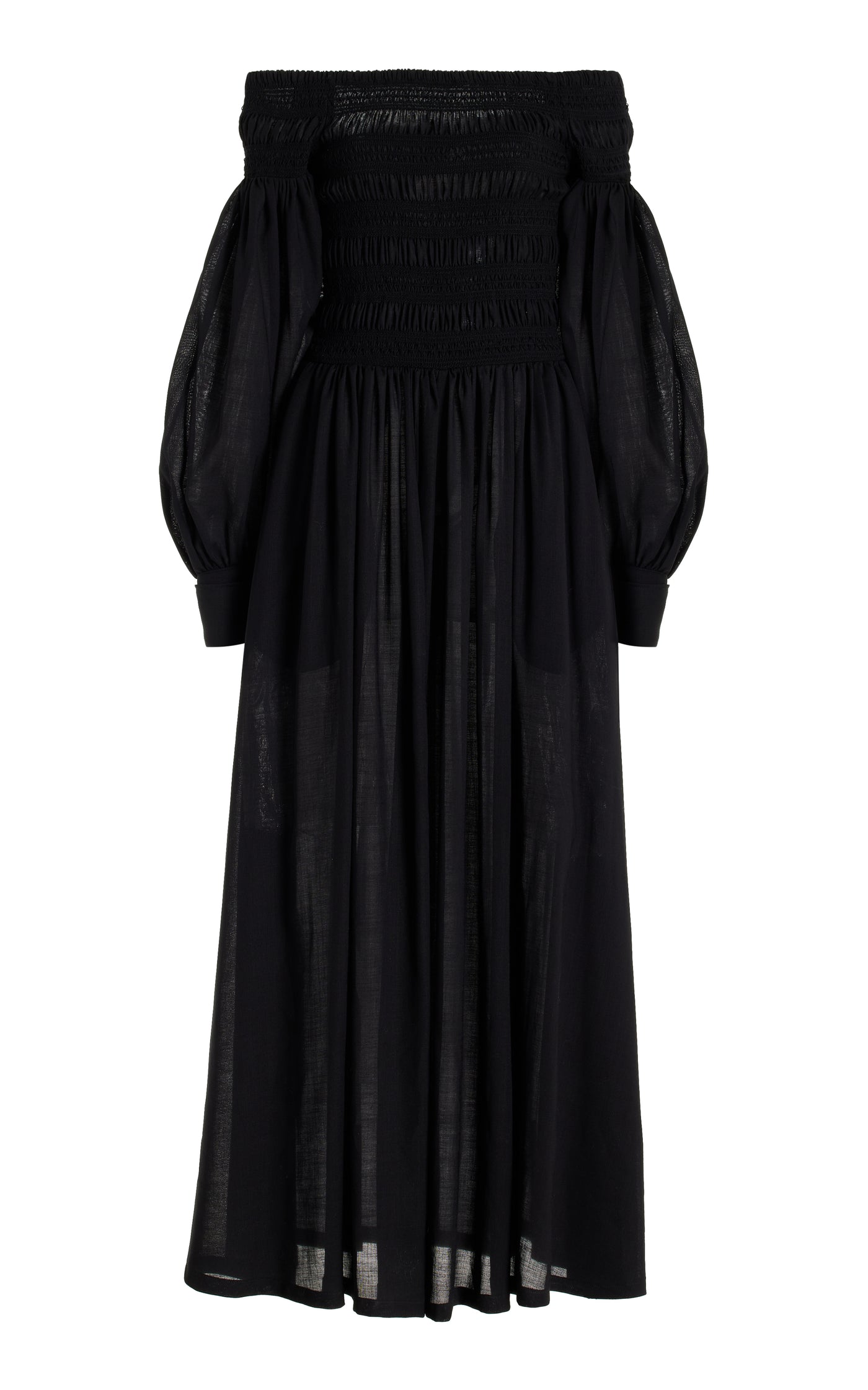 Manu Off-The-Shoulder Wool Maxi Dress
