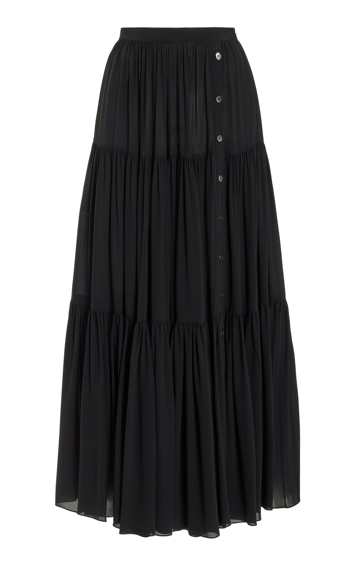 Tiered Organic Silk Maxi Skirt
