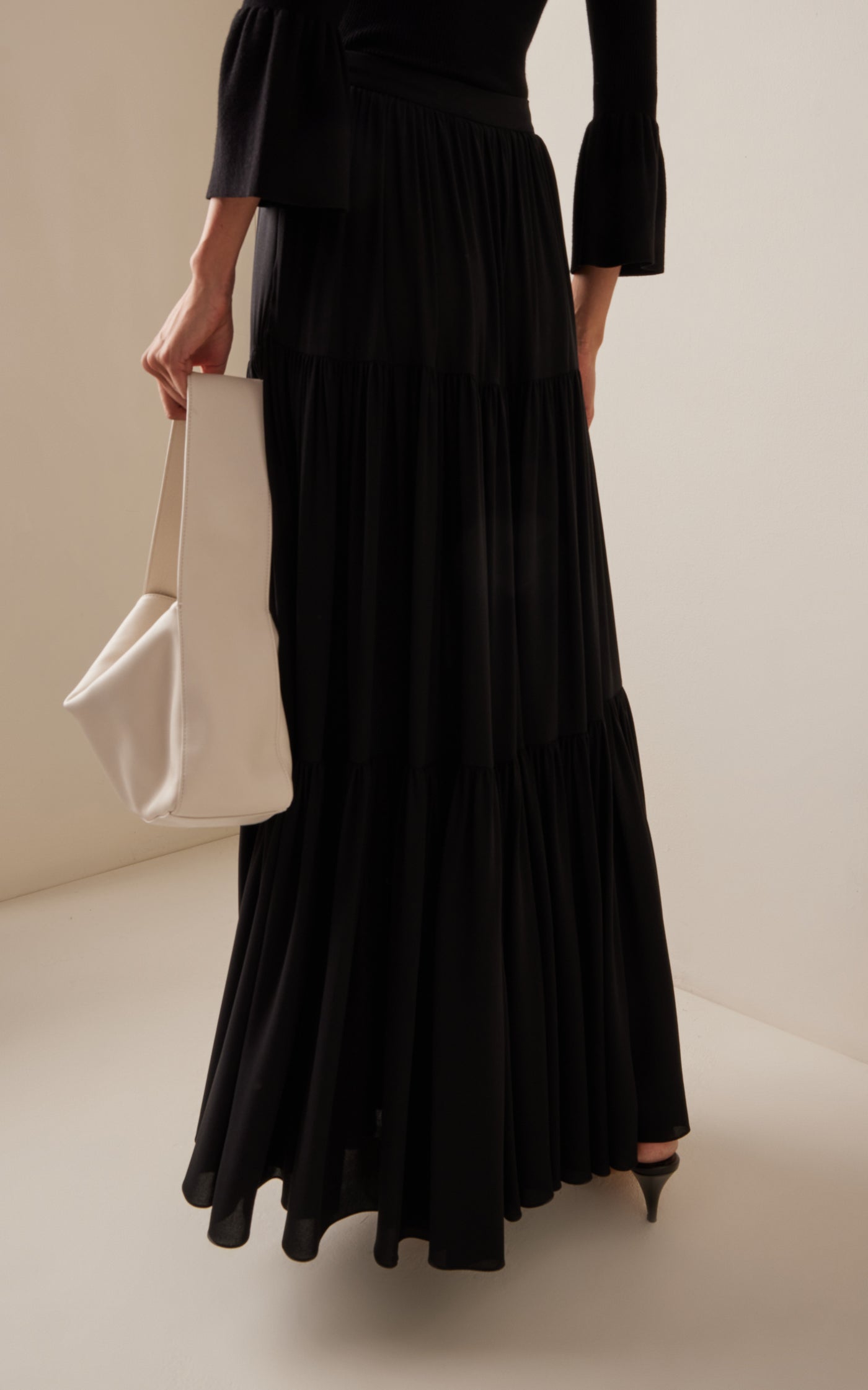 Tiered Organic Silk Maxi Skirt