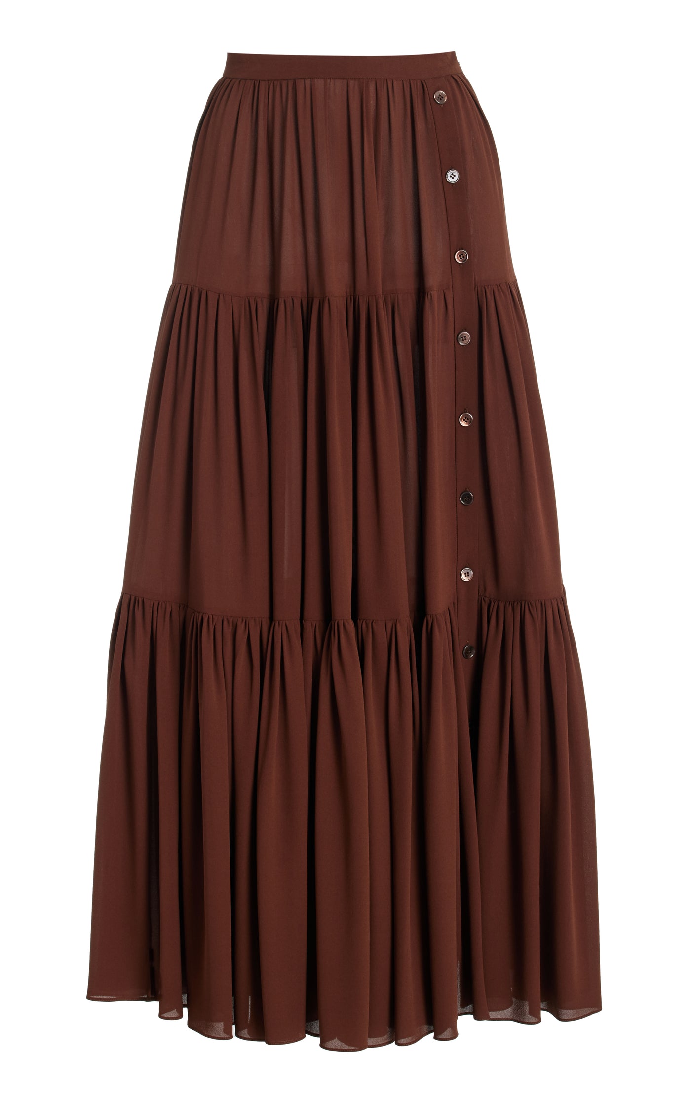 Tiered Silk Georgette Maxi Skirt