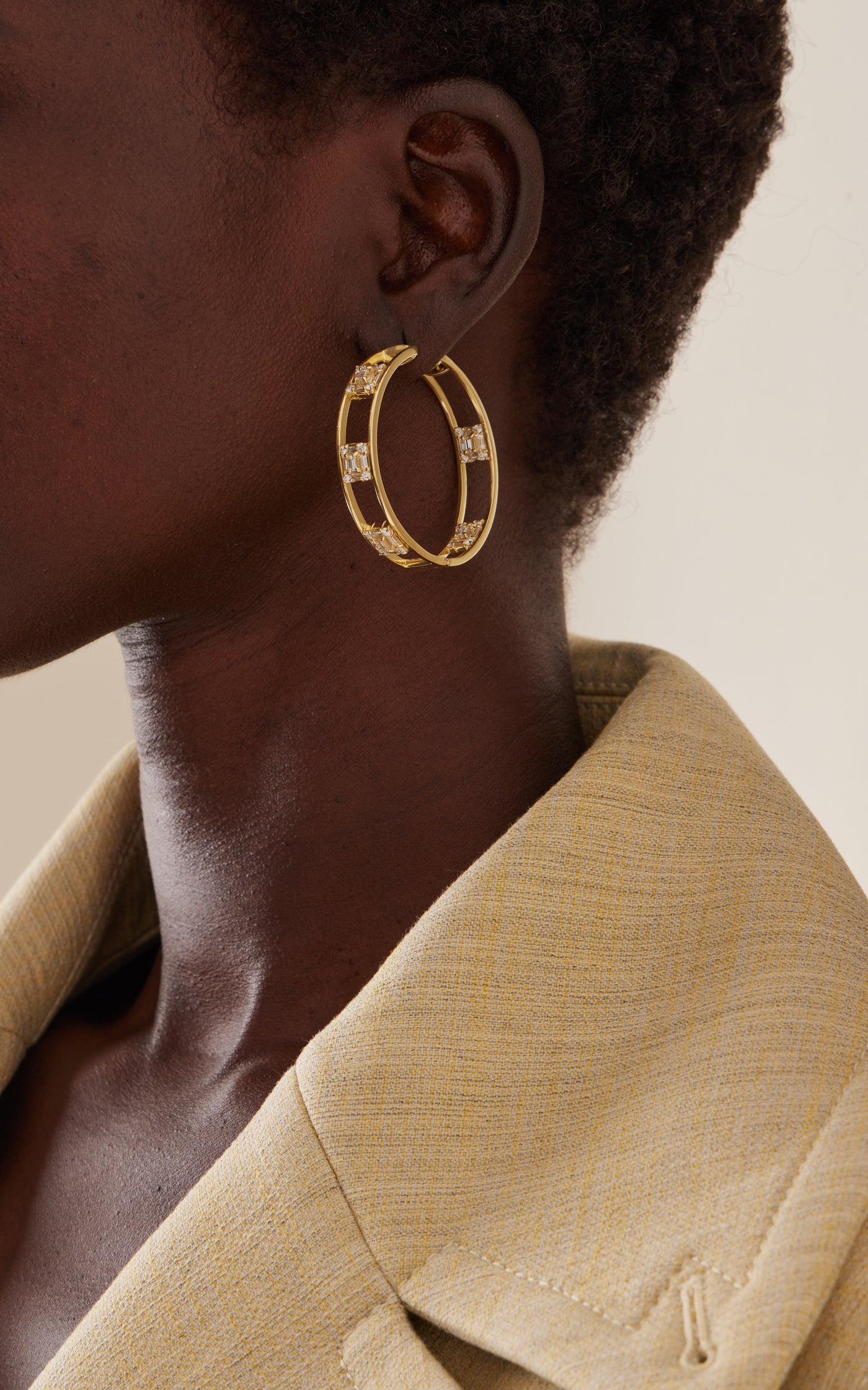 Clarity 18K Yellow Gold Diamond Hoop Earrings