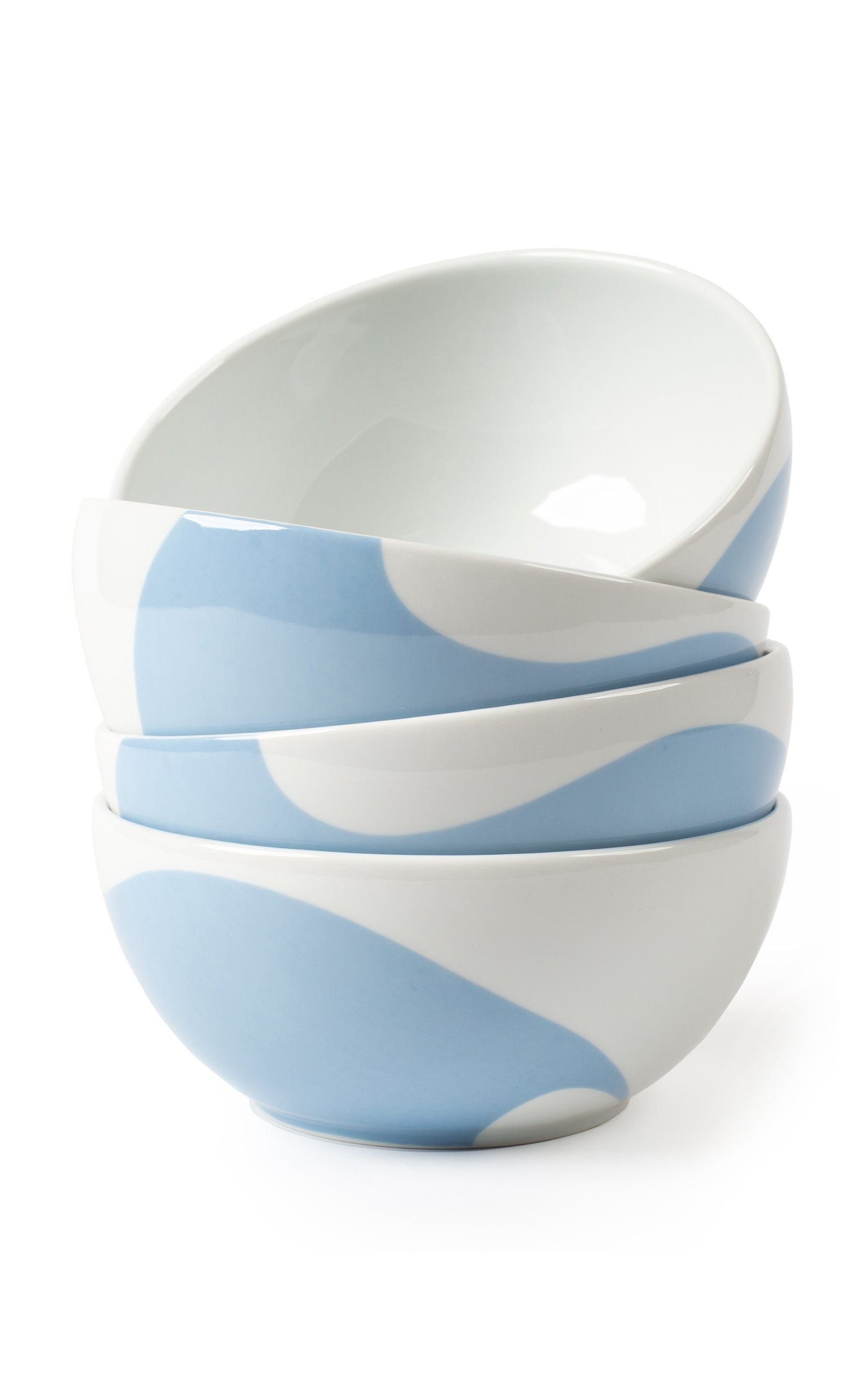 Set-of-Four Colorblock Porcelain Cereal Bowls