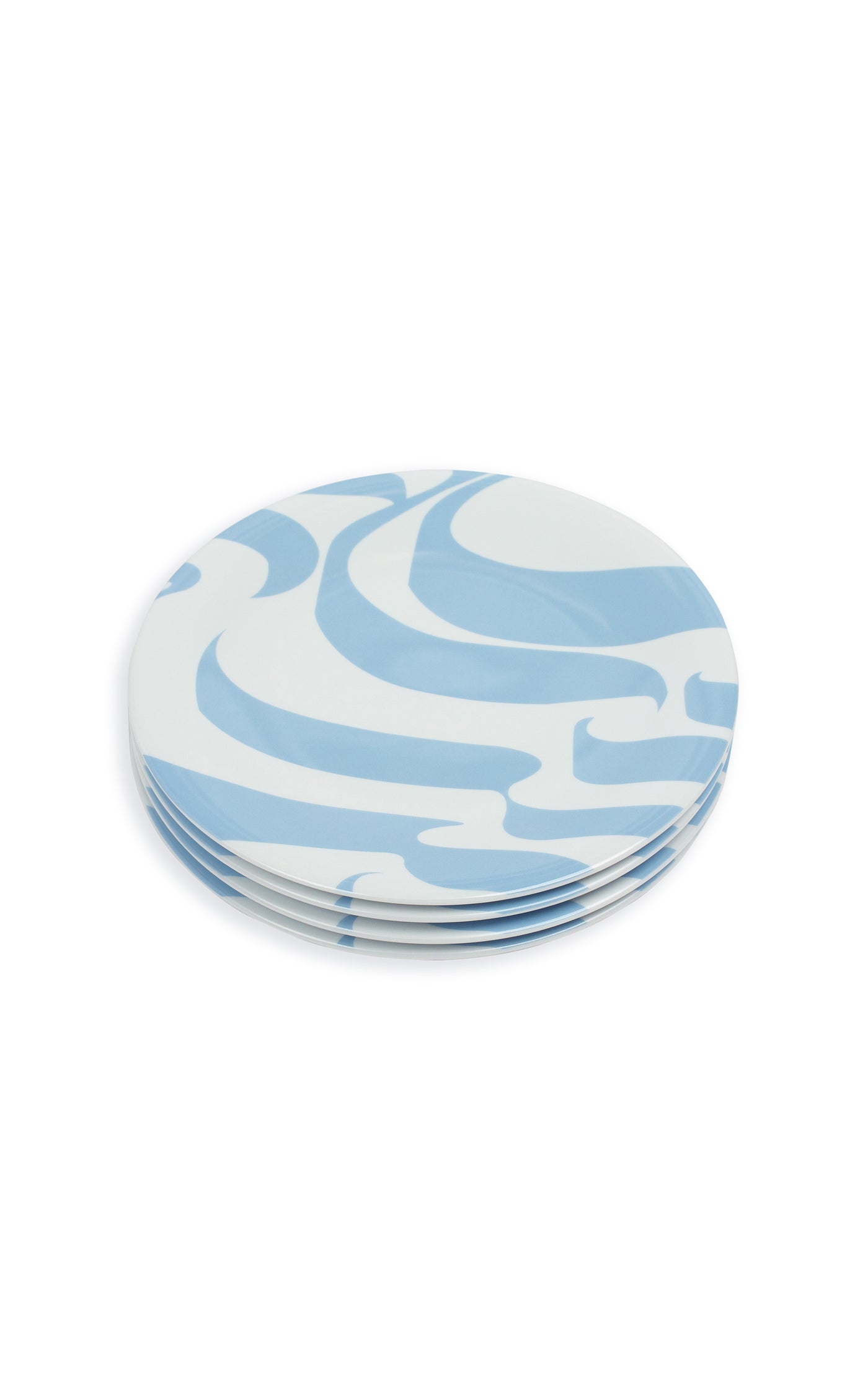Set-of-Four Colorblock Porcelain Salad Plates