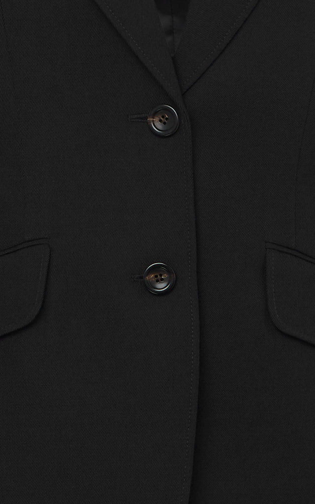 Puff-Sleeve Wool Blazer