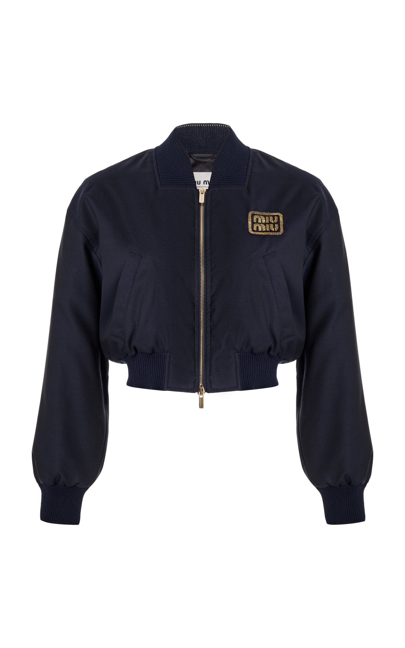 Batavia Silk Cropped Bomber Jacket