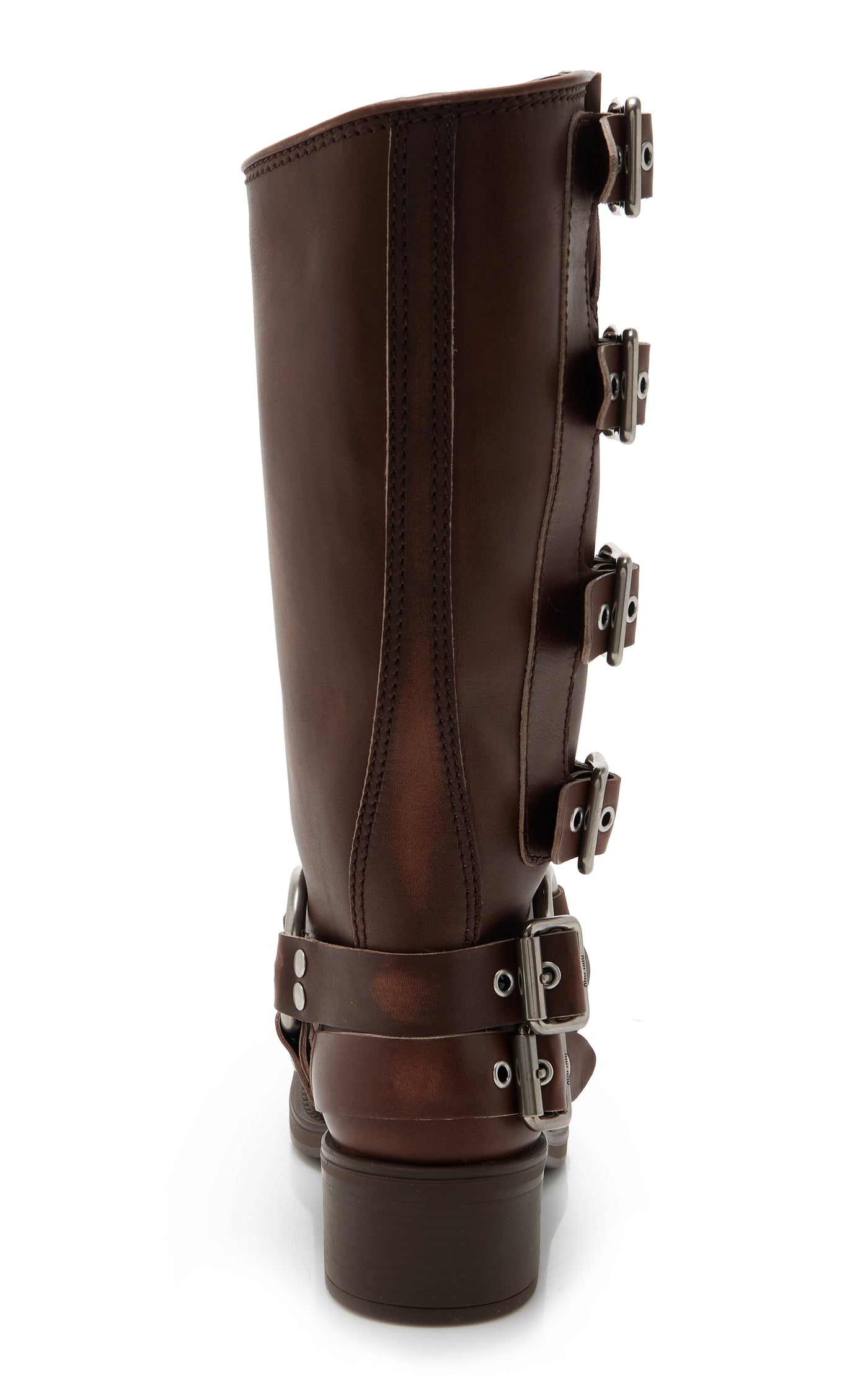 Stivali Buckle-Detailed Leather Knee Boots
