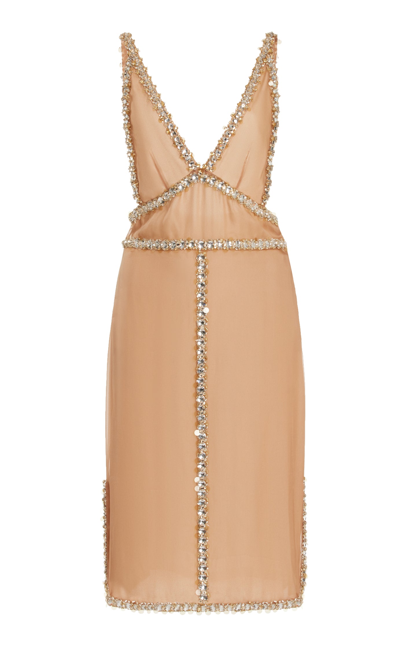 Crystal-Embellished Silk Chiffon Mini Dress