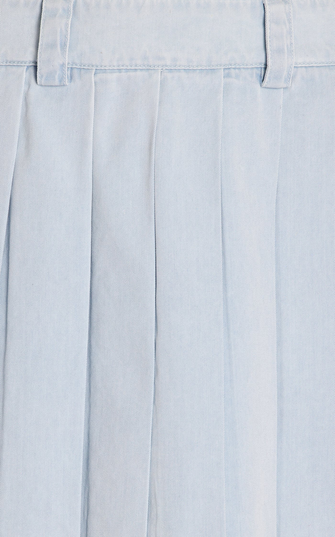 Pleated Denim Mini Skirt