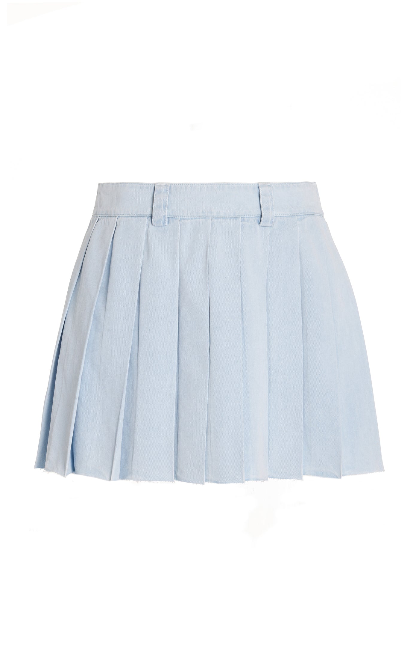 Pleated Denim Mini Skirt