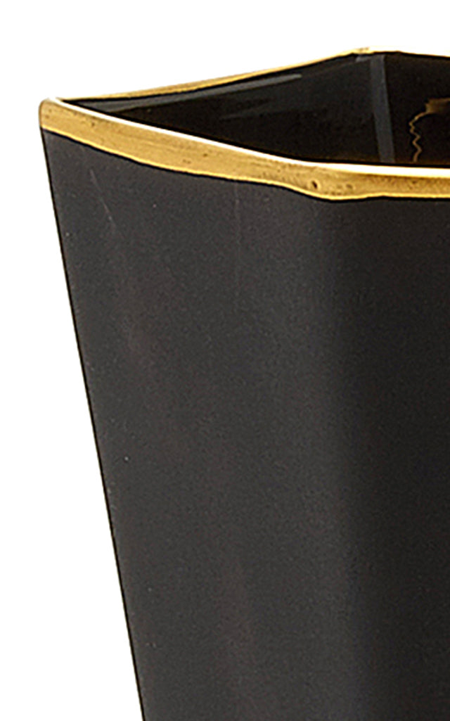 Set-Of-Two Gold-Tipped Matte Glass Tumblers