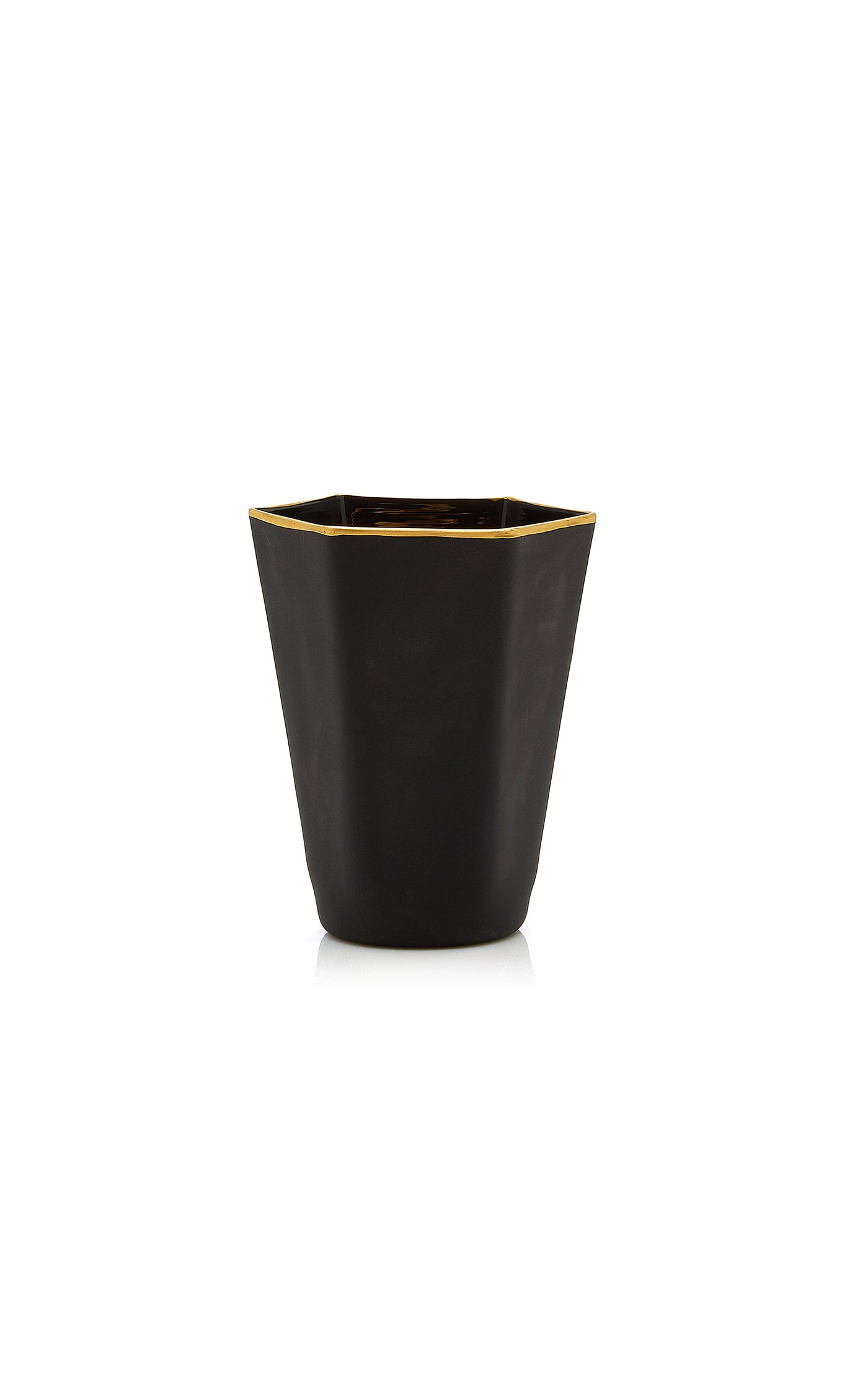 Set-Of-Two Gold-Tipped Matte Glass Tumblers