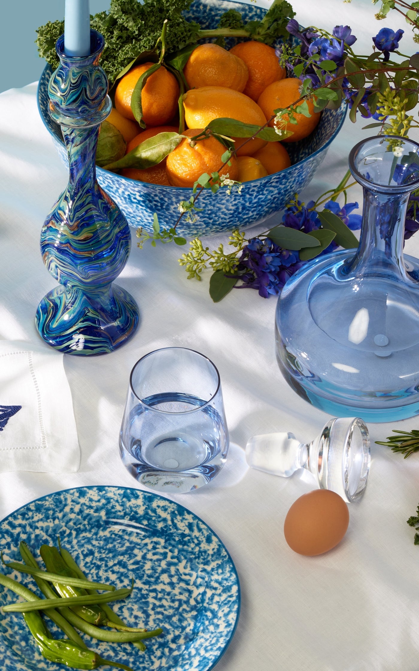 Calcedonio Glass Candlestick
